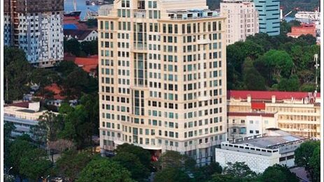 Nhìn toàn cảnh cao ốc văn phòng cho thuê Saigon Tower từ trên cao