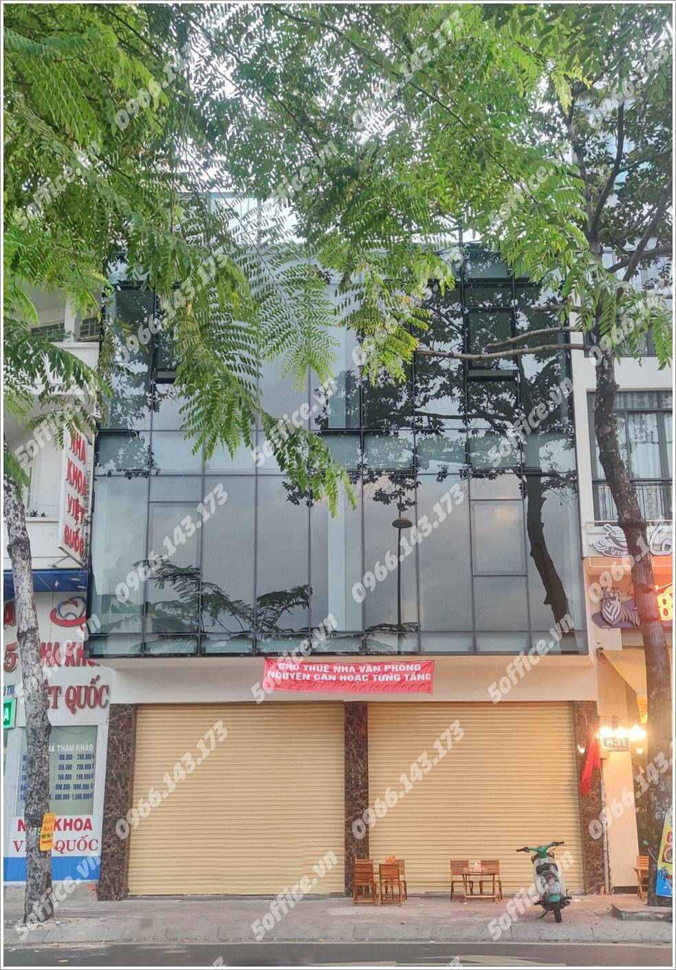 Mặt trước cao ốc cho thuê văn phòng Tòa nhà 829 Hoàng Sa, Quận 3, TP.HCM - 5office.vn
