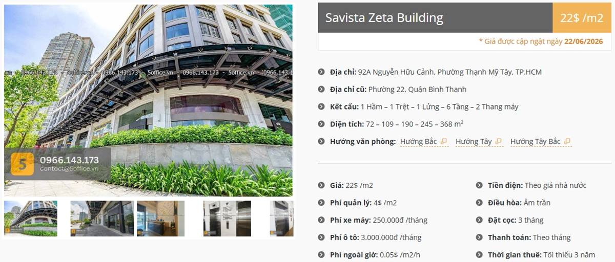 Danh sách 7 công ty thuê văn phòng tại Savista Zeta Building, Quận Bình Thạnh - 5office.vn